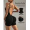Pantaloncini da fitness per tutti i giorni con schiena incrociata in tinta unita da donna, pantaloncini da allenamento, abbigliamento da donna, abbigliamento da donna, atletico