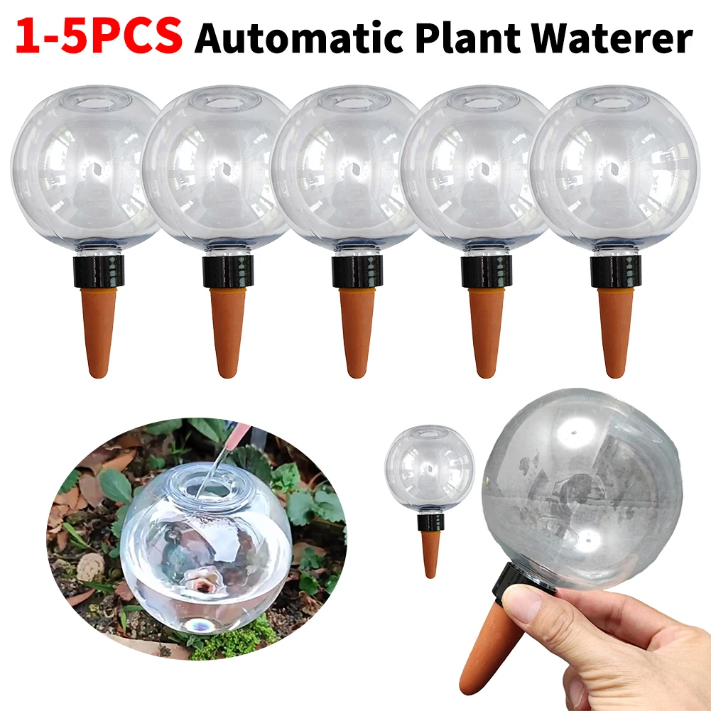 1/5 Stück multifunktionale tragbare Bewässerungsgeräte, automatische Bewässerungskugeln, 500 ml, selbstbewässernder Pflanzeneinsatz für den Balkon zu Hause Image
