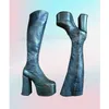 Schwarz Mattes Leder Elegante Mittlere Waden Stiefel Plattform Chunky High Heel Zipper Mode Sexy Frauen Schuhe 2025, Herbst Para Mujere