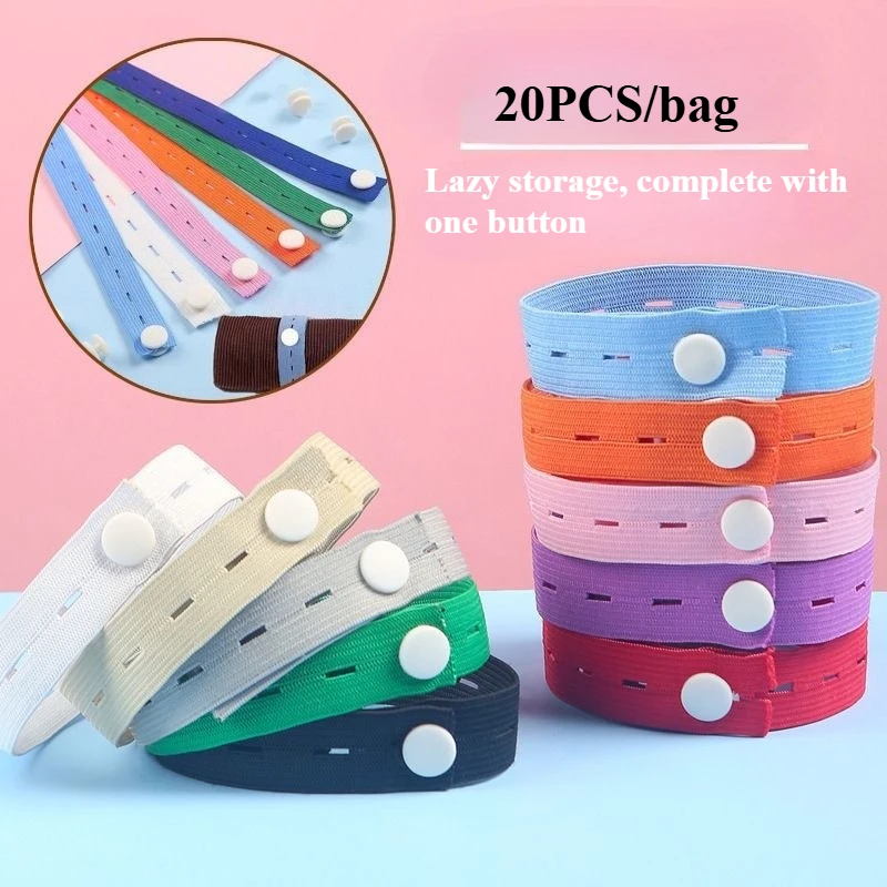 20 Stück verstellbare Gummiband-Aufbewahrungsbündel mit Schnappverschluss – dehnbar, wiederverwendbar und platzsparend Image