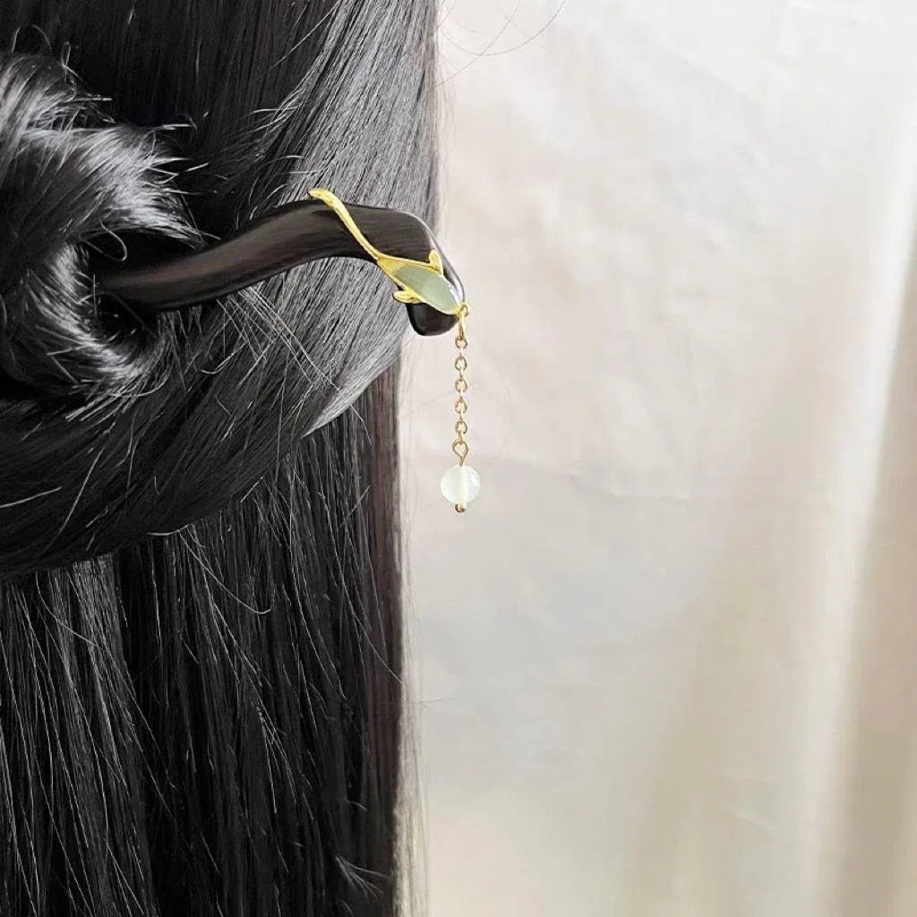 Neue Chinesische stil mädchen retro bambus perle haar stick fee quaste gold retro Hanfu haar zubehör frauen schmuck zubehör Image