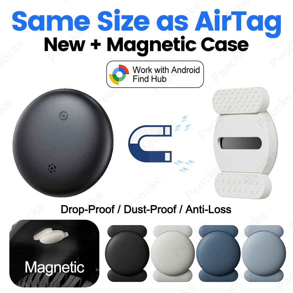 GPS Smart Tracker Tag Bluetooth Locator Anti-Verlust-Gerät mit starker magnetischer Saugnapf-Silikonhülle für Android Google Find Hub Image
