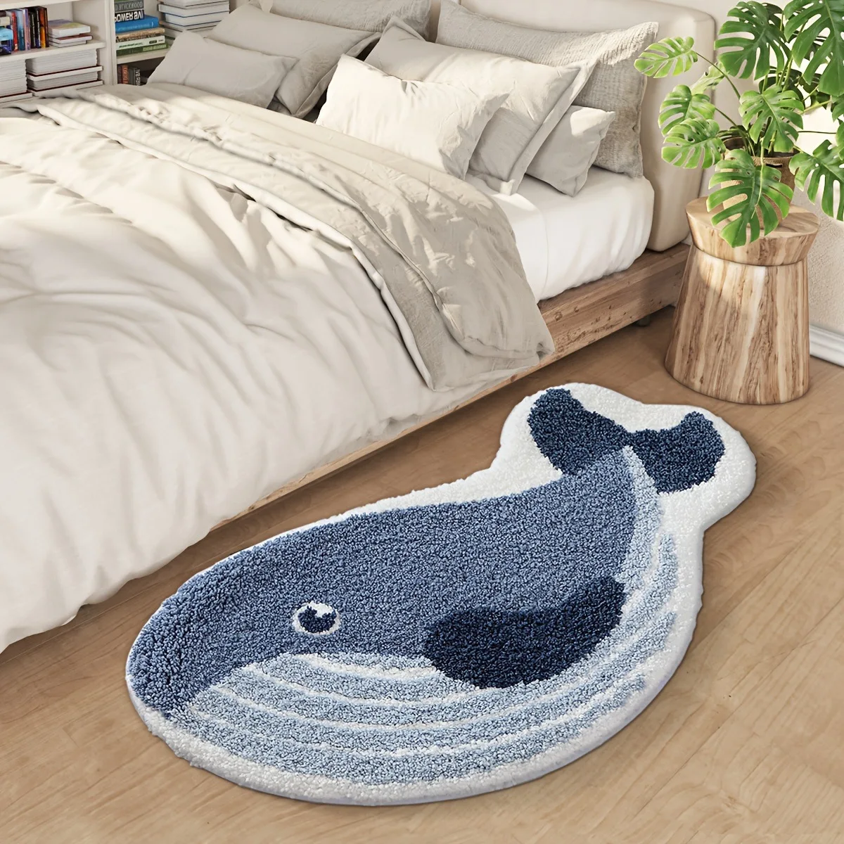 VIKAMA Cartoon Imitation Kaschmir Teppich Schlafzimmer Bett Weiche Fuß Matte Kissen Badezimmer Rutschfeste Absorbierbare Fuß Pad Hause Dekoration Image