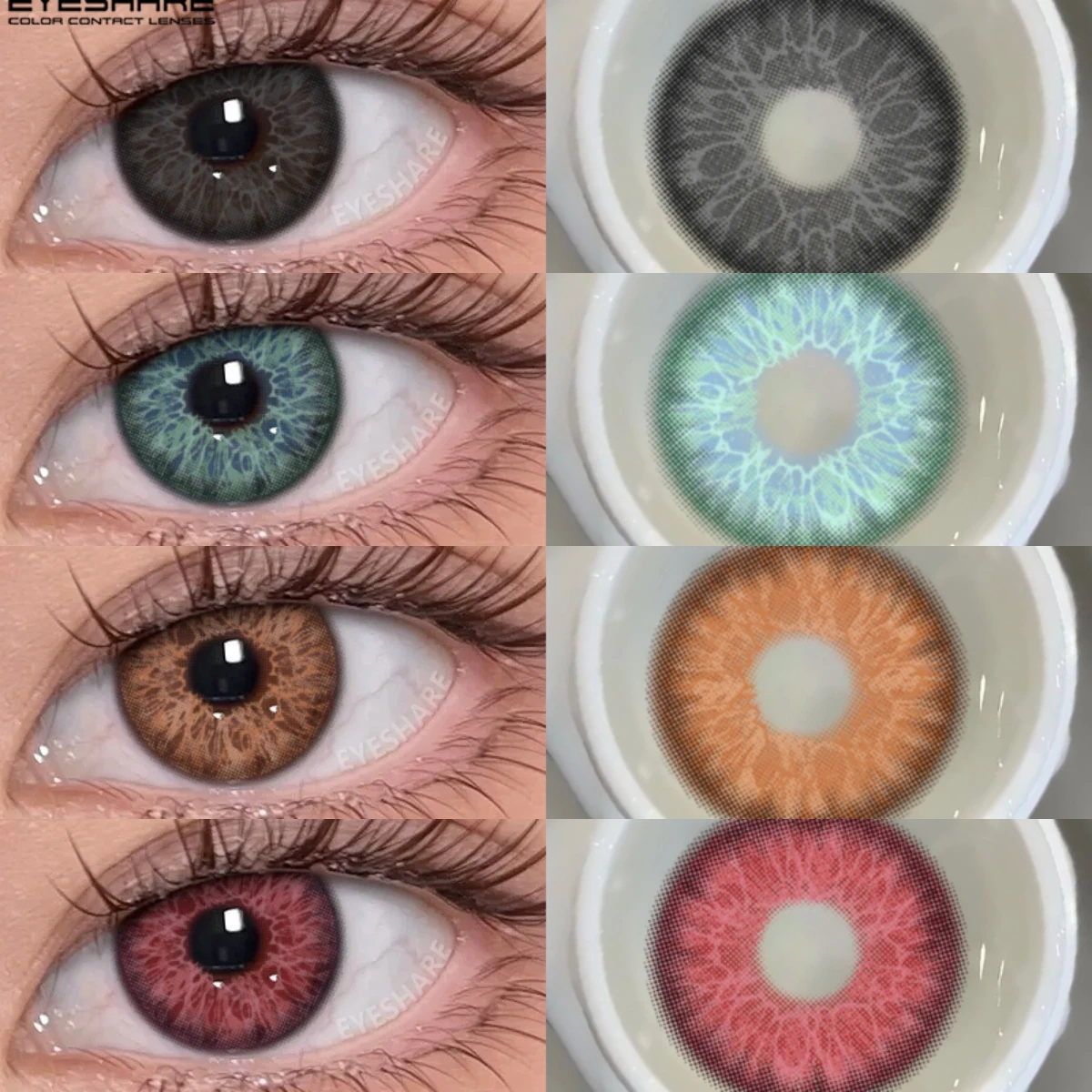 EYESHARE Farbige Kontaktlinsen Schöne Pupille 2 Stück/Paar LUCERNE Weiche Kontaktlinsen Jahreslinse/6 Monate Image