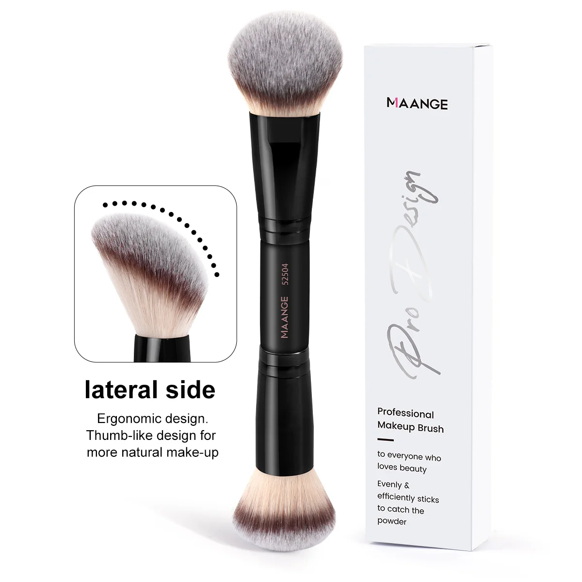 MAANGE Dual-Ended Foundation Puderpinsel Weiches, dichtes Haar für Concealer Gesichtspinsel Schönheit Kosmetik Mischzubehör Schönheit