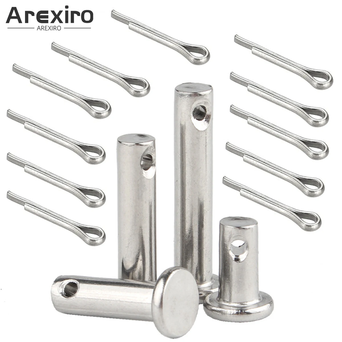 10 Stück M8 Gabelkopfstifte 304 Edelstahl Einlochmontage Flachkopfkupplung Verschlusssysteme mit Splinte Silber Image