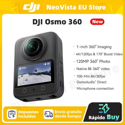 DJI Osmo 360 Kamera Standardpaket 360 Kamera mit 1 Zoll 360 ° Bildgebung, 360° ° Video in 8K Native 360 ° Foto in 120 MP wasserdicht