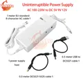AC 100-220V a DC 5V 9V 12V UPS Alimentatore di emergenza 30W Monitoraggio ottico del gatto Batteria di backup 7500mAh Adattatore di alimentazione Spina UE