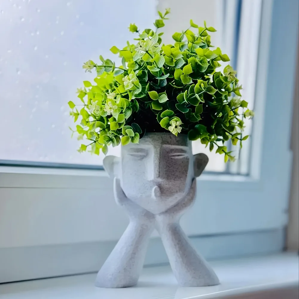 Ein Gesichtsskulptur-Ornament, kann als Blumentöpfe und Stiftbehälter verwendet werden, eine Vielzahl von Szenarien. Erstellen Sie einen personalisierten Raum Image