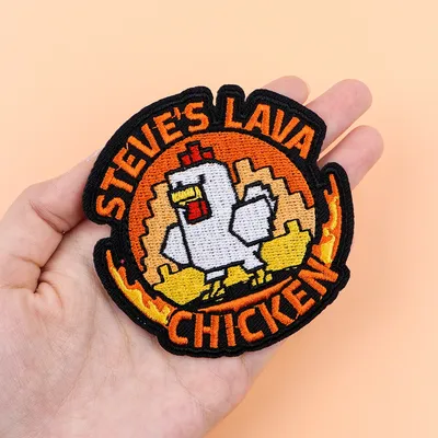 Pixel Game Iron On Patch Clothes Patch For Clothing Funny Chicken Embroidered Patch Garment Apparel Accessories Sewing Stickers