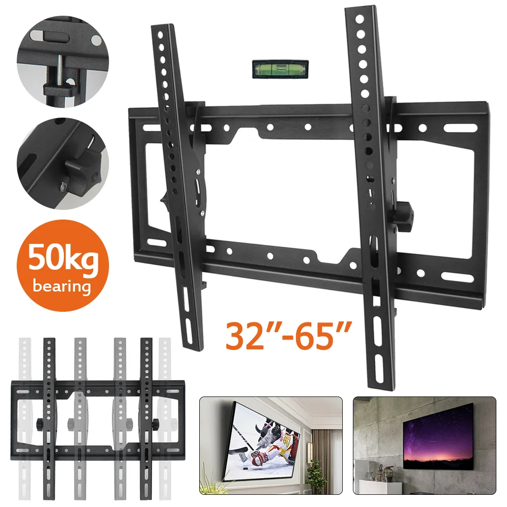 TV-Halterung für 32–65 Zoll TV, Wandhalterung, TV-Aufhänger, winkelverstellbar, TV-Ständer, Halterung für Fernseher, Bildschirm, Monitor, Halterung, universell