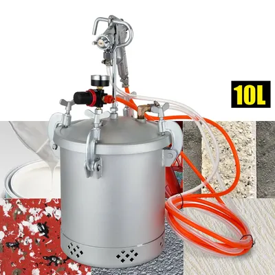 Spray Paint Pressure Pot, 10L/2.2Gal Pressure Pot Paint Tank, Spray Gun, for Home Decor Industry Painting