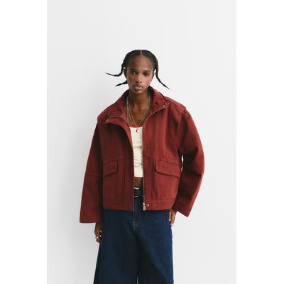 Red Jacket With Patch Pockets