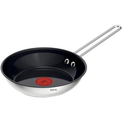 Bratpfanne TEFAL "Nordica", grau (edelstahl), B:21,40cm H:8,10cm L:39,60cm Ø:20,00cm, Pfannen, Thermo-Signal-Technologie, minimalistisches Design, robuster Griff Image