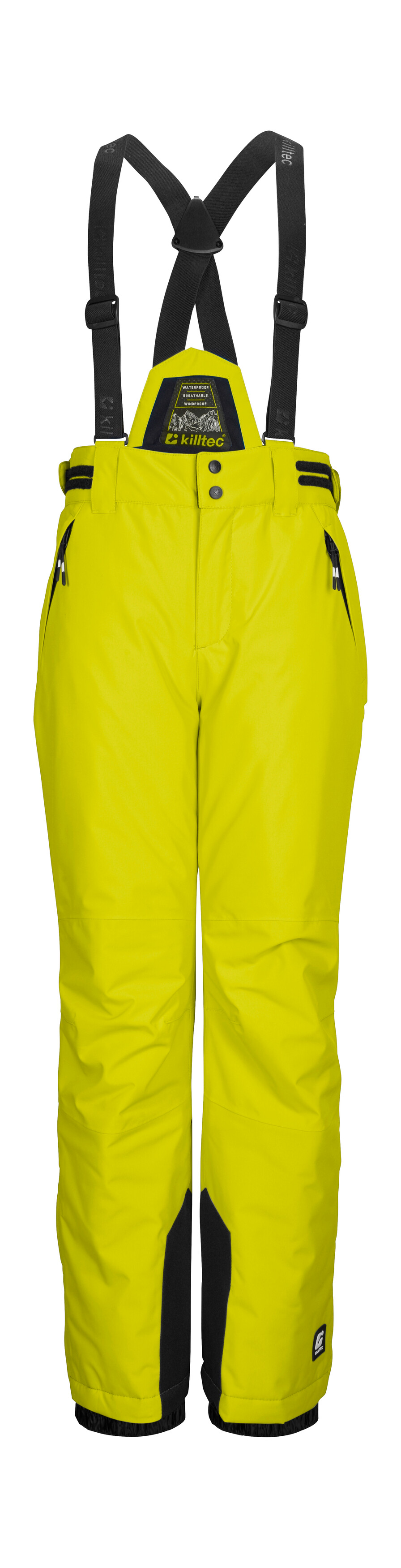 Skihose KILLTEC "KSW 214 BYS SKI PNTS", Kinder, Gr. 164, Normalgrößen, limette, Oberstoff: 100% Polyester, Futter: 100% Polyester, Füllung: 100% Polyester, Hosen, Wasserdichte, atmungsaktive Skihose mit verstellbarem Latz. Image