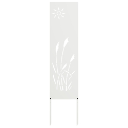 vidaXL Garten dekoratives Panel Weiß 32 x 140 cm Kaltgewalzter Stahl Image