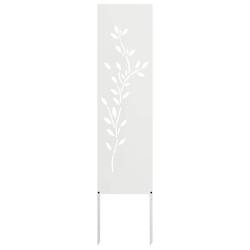 vidaXL Garten dekoratives Panel Weiß 32 x 140 cm Kaltgewalzter Stahl Image