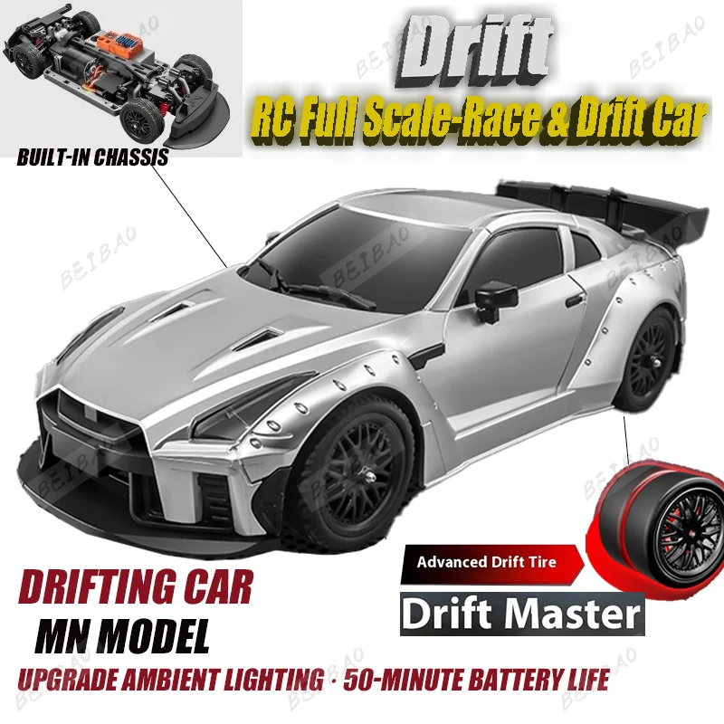 Nouveau MN268 1/16 GTR dérive à grande vitesse télécommande voiture jouets 2.4G 4WD pleine échelle professionnel course dérive véhicule enfants cadeaux