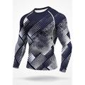 Per uomo Unisex T-shirt da corsa Maglia atletica Maglietta da Palestra Maglietta Fitness Camicia da allenamento Manica Lunga Maglietta Geometrico UPF 50 Resistente ai Raggi UV Morbido Traspirante