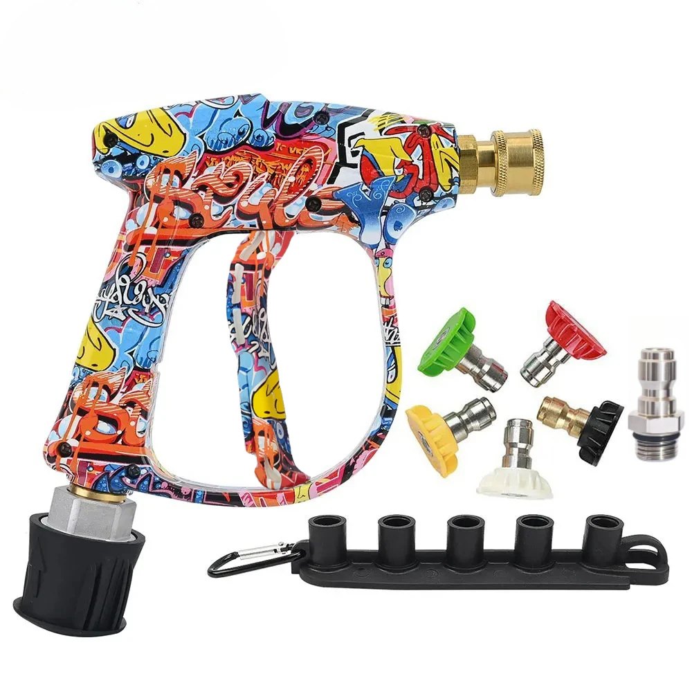 Hochdruck-Waschmaschinen-Wasserpistole mit Straßenkunst-Motiv für Autoreinigungsschlauchanschluss für Karcher Nilfisk Lavor Bosch Image