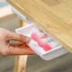 1pc bianco autoadesivo cassetto portaoggetti scatola trucco matita vassoio scrivania nascosta sotto il supporto da scrivania scatola di immagazzinaggio autoadesiva sotto il cassetto