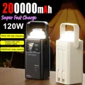 200000mAh per Xiaomi iPhone Huawei Power Bank a ricarica rapida Ultra capacità Ricarica super veloce con luce a LED Power Bank esterno