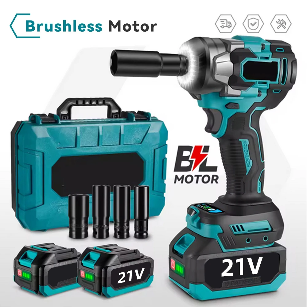 1200 N.m Bürstenloser elektrischer Schlagschrauber 5 Gänge 1/2 Zoll Schraubendreher Autoreparatur Elektrowerkzeug für Makita 18 V Akku Image