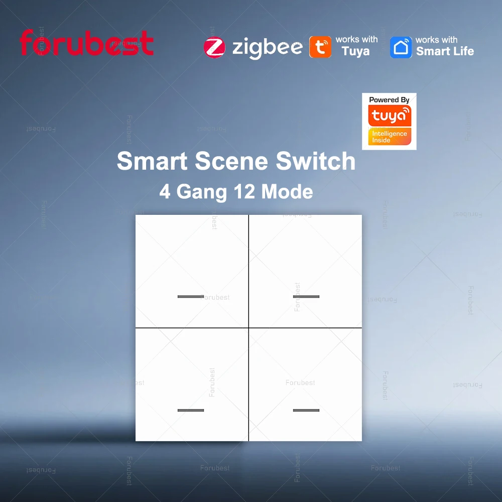 Tuya ZigBee 3,0 Smart Szene Schalter Drahtlose 4 Gang 12 Modus Szene Schalter Push Button Controller Für Smart Leben hause Automation Z2M Image