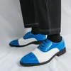 Gentleman-Herren-Formelle Schuhe, große Größe 46, glänzende Herren-Lederschuhe, 2025, neue blaue Abendschuhe für Herren, Zapatos de Vestir Homme