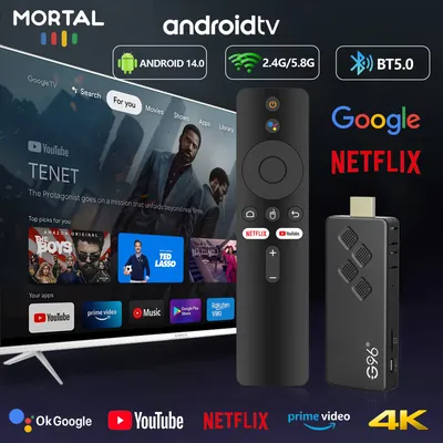G96 TV Stick Smart TV Stick Q2 Android 14 Wifi BT5.0 Sprachfernbedienung Allwinner H313 4K HDR 10 NETFLIX Spiele Streaming Media Player