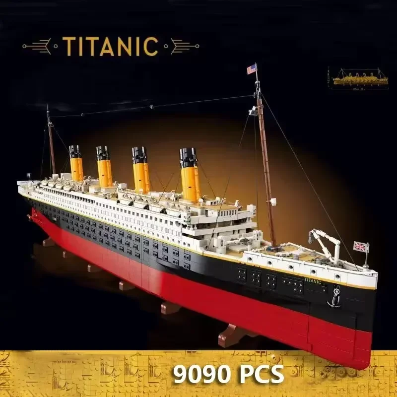 1.35M Large Titanic Cruise Ship 9090Pcs Building Bricks Steamship Model Bricks Fit Toys Christmas Birthday Gift Home