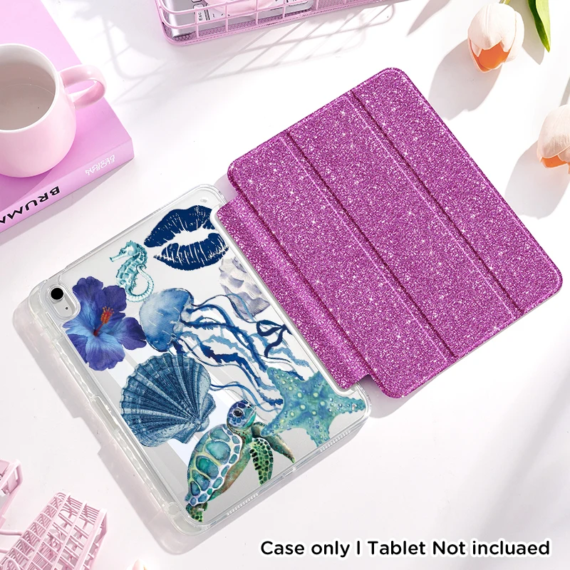 Für 2025 iPad Air 11 Hülle 10 11 11 A16 iPad Pro 11 Air 4 5 10,9 12,9 M2 M3 M4 Pro 13 10,2 7 8 9 mit Stiftschlitz, glänzende Hülle Image