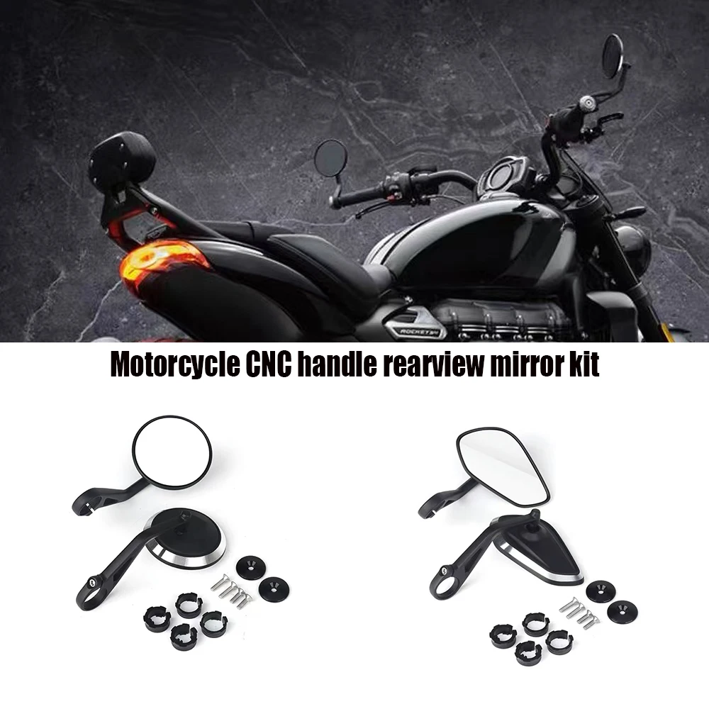 Motorcycle Handlebar Rearview Handle Bar End Mirror For Triumph Rocket 3Daytona 660 Daytona 675 Bobber T120 Street Trident 660
