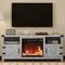 Farmhouse TV Stand with Barn Doors 65 Inch Media Console Hidden Cable Routing Gray Wash Entertainment Center