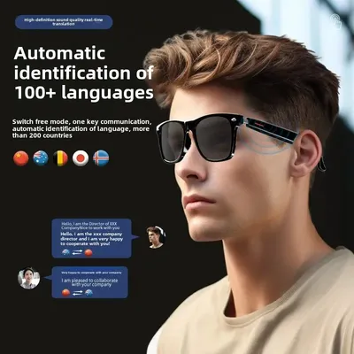 Intelligent AI Translation Bluetooth Glasses, Used for Listening To Music and Making Phone Calls AI Smart Glasses