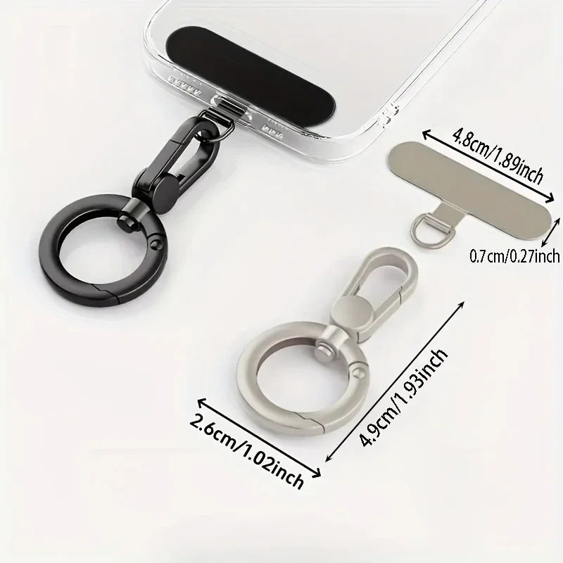 Metall-Telefon-Lanyard-Dichtungs-Patch, Metallschnalle zum Aufhängen, 360° ° Drehbares Anti-Verlust-Telefon-Hängeseil mit Druckknopf, abnehmbar, ultradünn