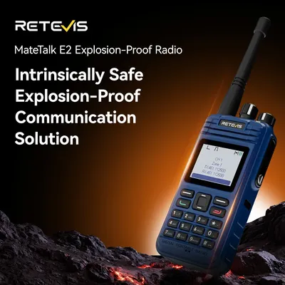 Retevis E2 Explosion-proof Walkie Talkie DMR Durable 2-way Radio Dual Mode Digital and Analog Radio for Factory Hazardous Sites