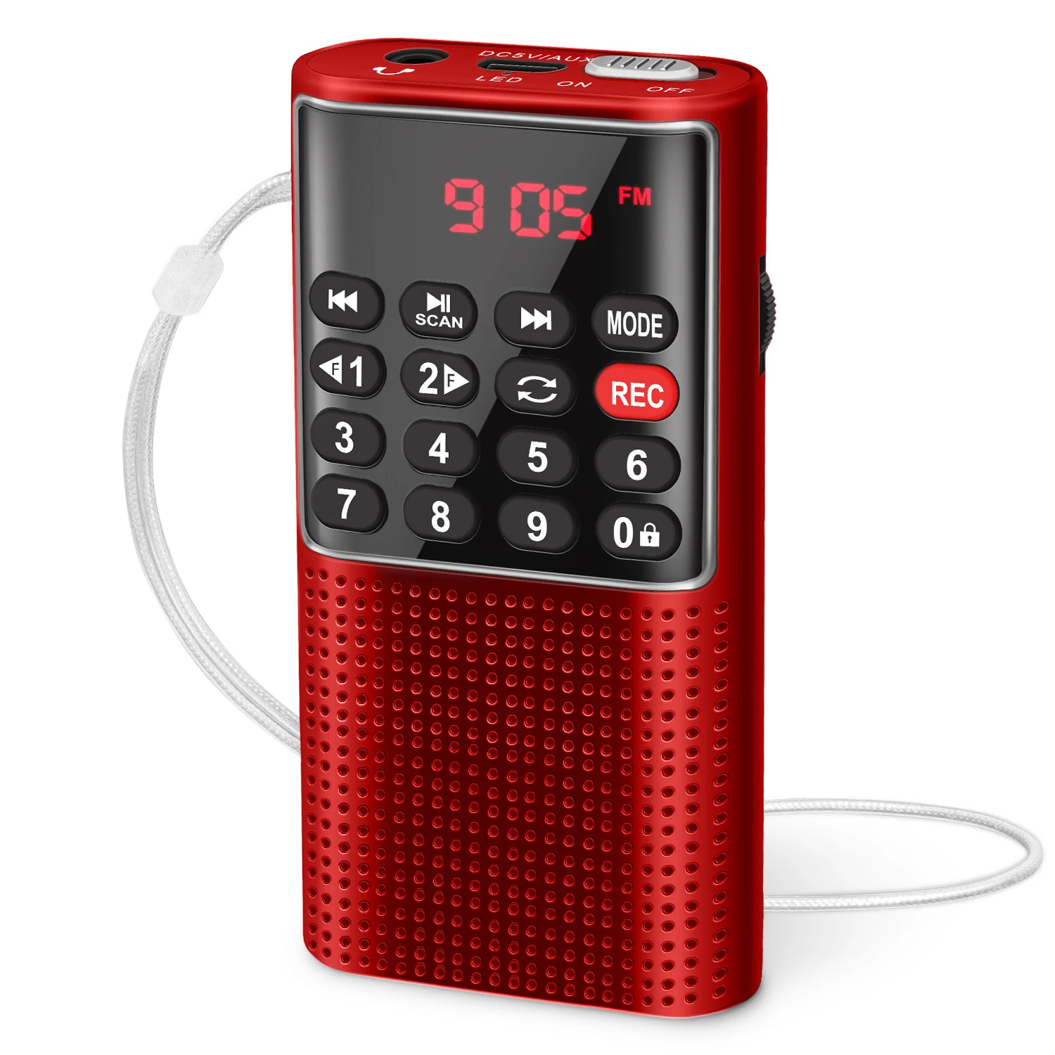 PRUNUS J-328 Mini tragbares Taschen-FM-Radio, Handheld-MP3-Walkman-Radios mit Rekorder, wiederaufladbarer Akku für Walkman Go Hiking