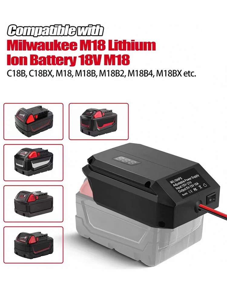 Für Makita/Dewalt/Milwaukee/Bosch 18V zu 12V Step Down Konverter Zigarette Leichter Adapter Power rad Adapter Auto Kühlschrank Image