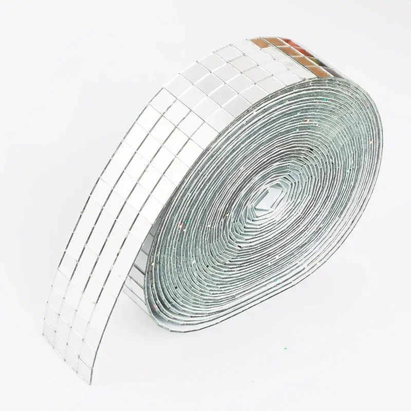 Neue 5x5mm 10x10mm Grid 1meter Selbstklebende Quadratische Mosaik Fliesen Splitter Spiegel mosaik Blatt Für DIY Handade Handwerk Wand Aufkleber
