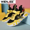 Cartoon Kinder Schuhe für Jungen Mesh Turnschuhe Kinder Casual Sport Kleiner Junge Laufen Tenis Gelb Schule Student Schuhe 2025