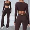2 pezzi Pad allenamento abiti set yoga fitness abbigliamento sportivo palestra tuta camicia a maniche lunghe leggings abbigliamento sportivo abbigliamento donna XP38
