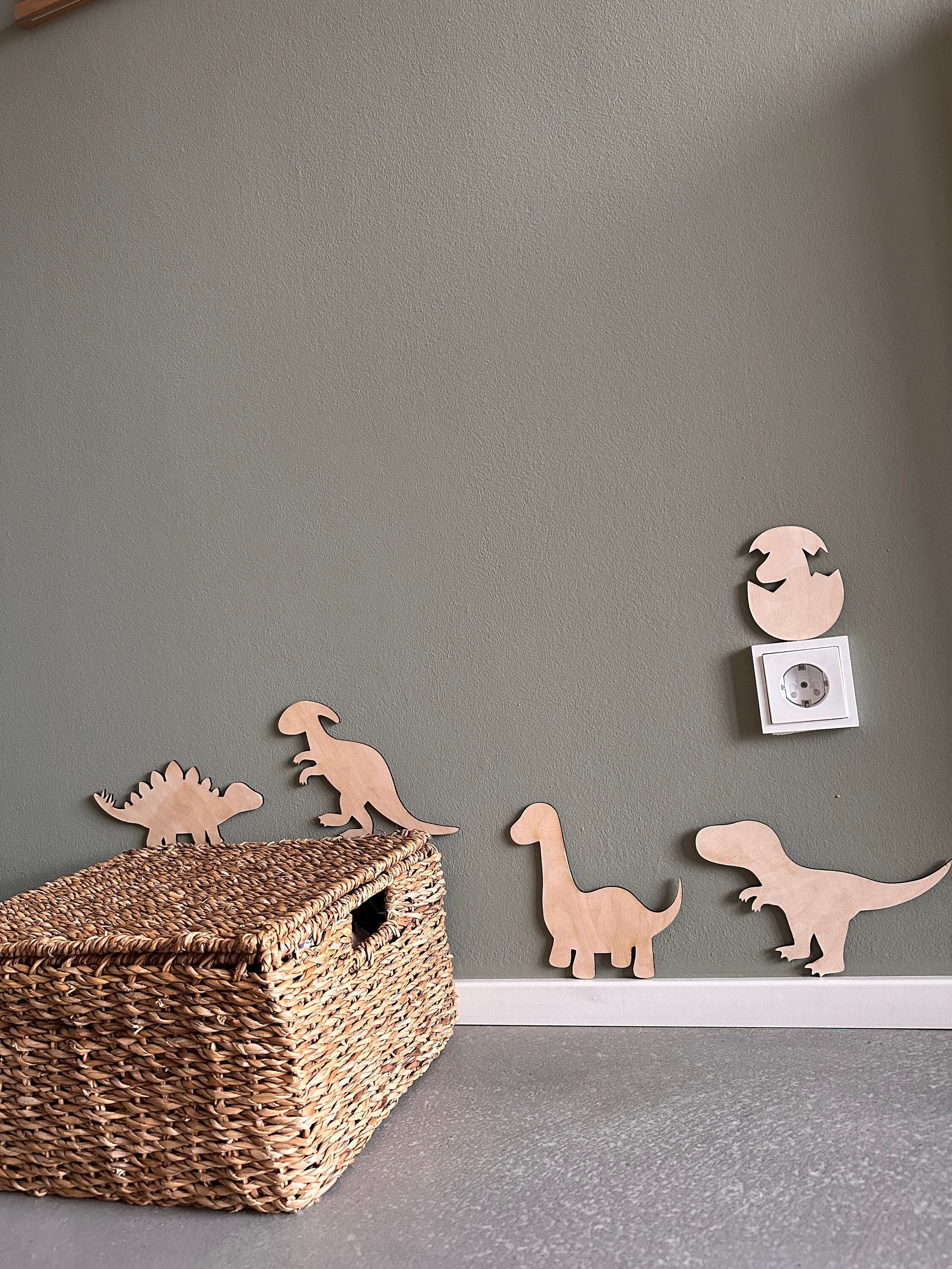 Set di 6 dinosauri - Decorazione murale per la cameretta dei bambini l Cameretta dei bambini con dinosauri l Decorazione in legno per la cameretta dei
