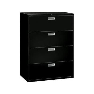 HON Lateral File/Storage Cabinet, 42" Wide, 4-Drawer, Black