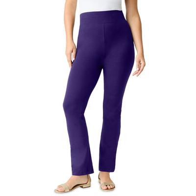 Plus Size Women's Essential Stretch Yoga Pant by Roaman's in Midnight Violet (Size 38/40)