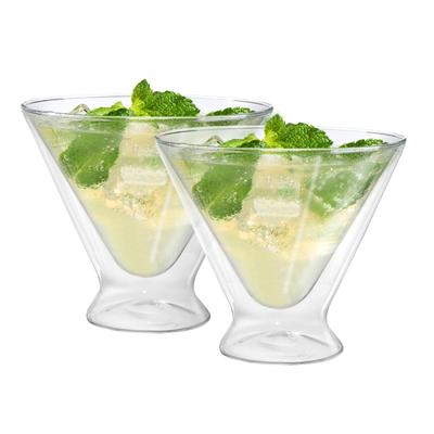 10 oz. Double Wall Martini Glasses, Set of 2 by BrylaneHome in Clear