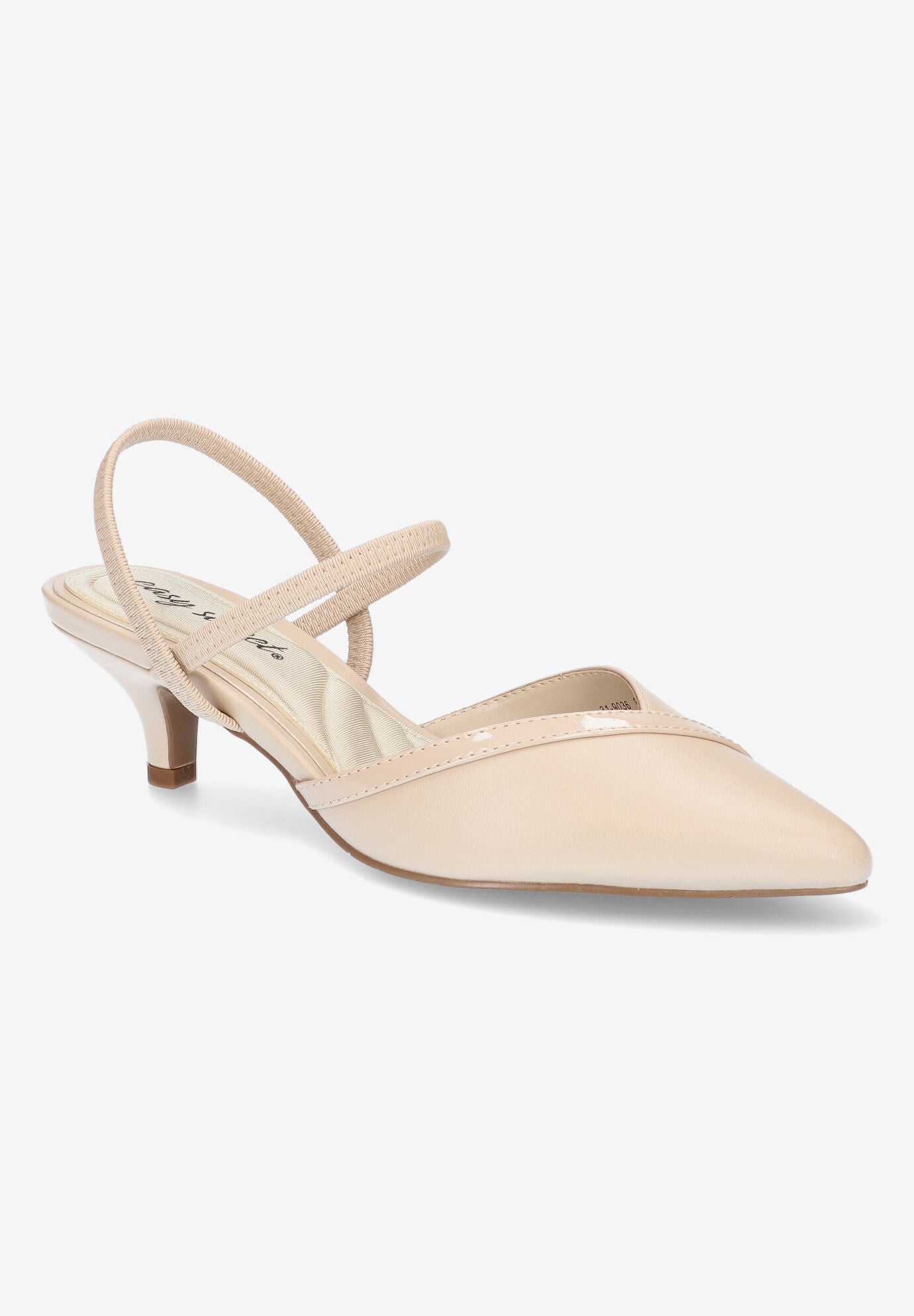 Extra Wide Width Women's Unna Pump by Easy Street in Nude Patent (Size 7 WW)