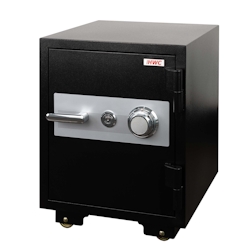 Proregal Tresor mit Doppelbolzenverriegelung | HxBxT 60x46x47cm | 72kg Metall | 39L | feuerfest (60min) Safe Geldschrank | Schwarz Image