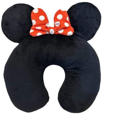 Disney Other | Disney Minnie Mouse Black W/ Red Bow Headrest Neck Support Pillow Travel Pillow | Color: Black/Red | Size: Os