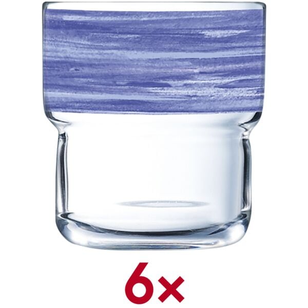 Arcoroc Glas Brush Stapelglas 220 ml 220 ml 6 Stück blau, 7 cm Image